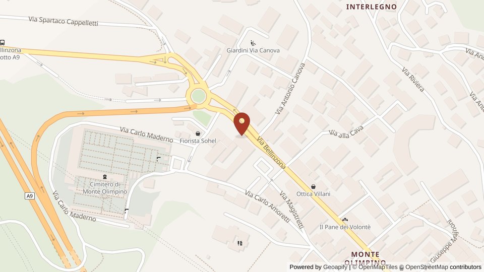 Mappa di Via Bellinzona 187 a Monte Olimpino, Como